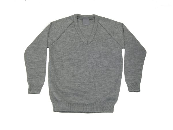 Grey V-Neck Jumper - White Hall Clothiers Camberwell