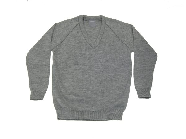 Grey V-Neck Jumper